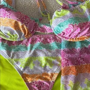 Floral Multicolor Bikini Set with sarong